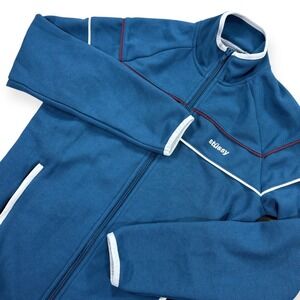 Vintage Stussy Track Jacket Women's XS Blue Mesh Lined Windbreaker Athletic Y2K